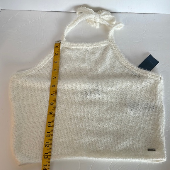Hollister white, fuzzy halter top women’s size L NWT - Picture 10 of 13